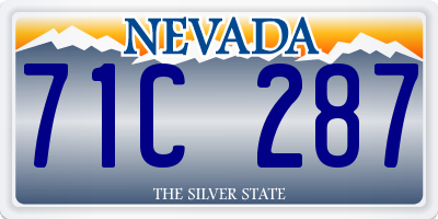 NV license plate 71C287