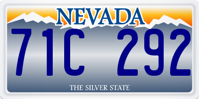 NV license plate 71C292