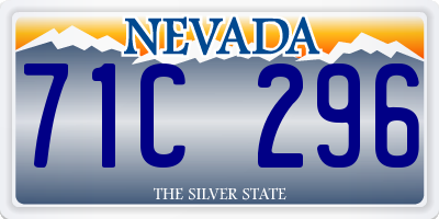 NV license plate 71C296