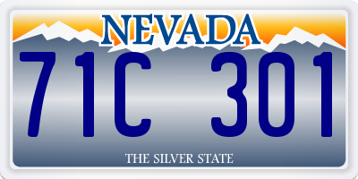 NV license plate 71C301
