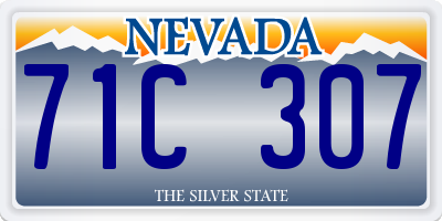 NV license plate 71C307