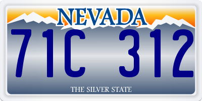 NV license plate 71C312