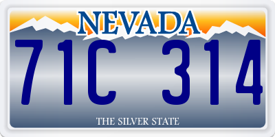 NV license plate 71C314