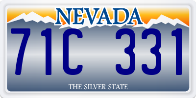 NV license plate 71C331