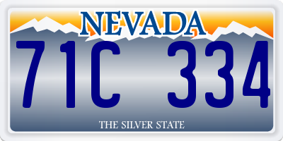 NV license plate 71C334