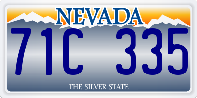 NV license plate 71C335