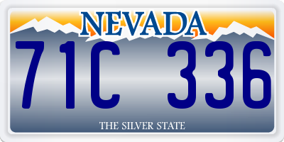 NV license plate 71C336