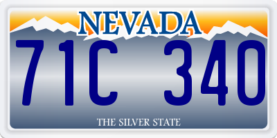 NV license plate 71C340