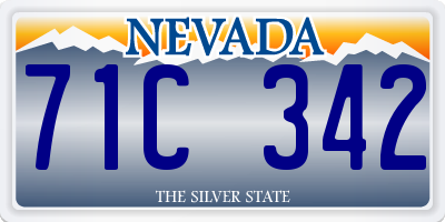 NV license plate 71C342