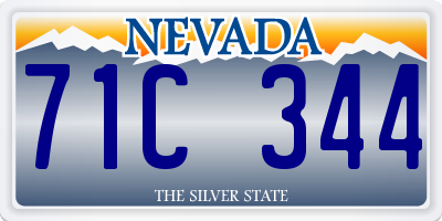 NV license plate 71C344