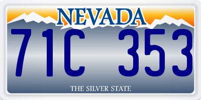 NV license plate 71C353
