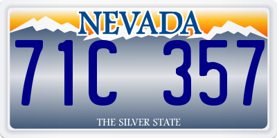 NV license plate 71C357