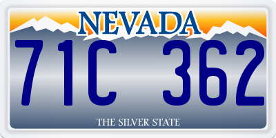 NV license plate 71C362