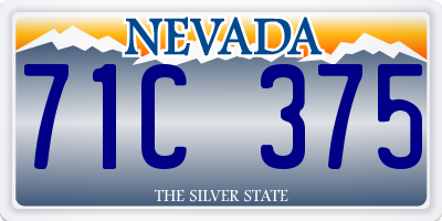 NV license plate 71C375