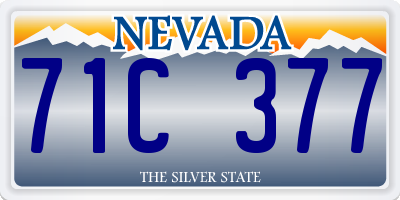 NV license plate 71C377