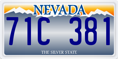NV license plate 71C381
