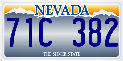 NV license plate 71C382