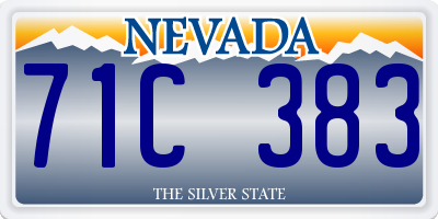 NV license plate 71C383