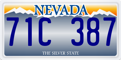 NV license plate 71C387