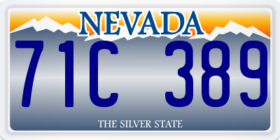 NV license plate 71C389