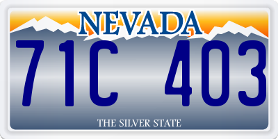 NV license plate 71C403