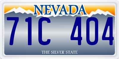 NV license plate 71C404