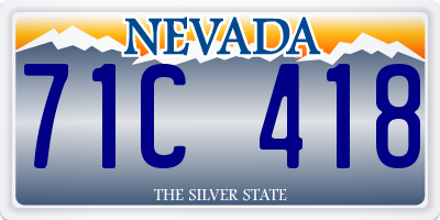 NV license plate 71C418