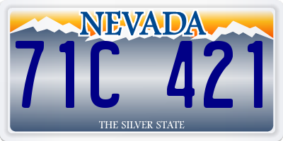 NV license plate 71C421