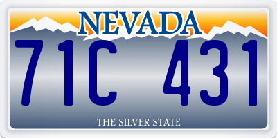 NV license plate 71C431