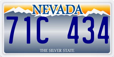NV license plate 71C434