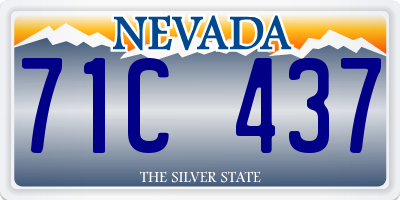 NV license plate 71C437