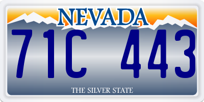 NV license plate 71C443