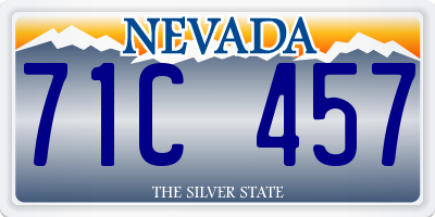 NV license plate 71C457