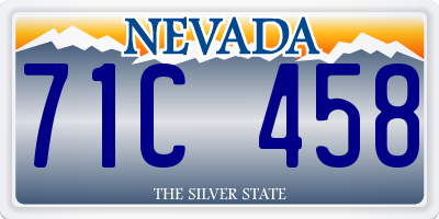 NV license plate 71C458