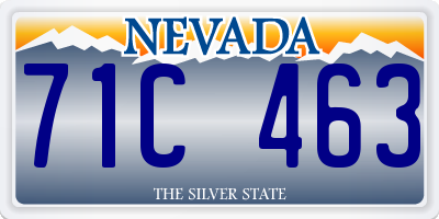 NV license plate 71C463
