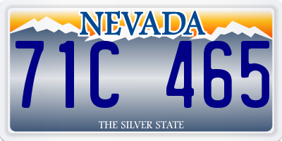NV license plate 71C465