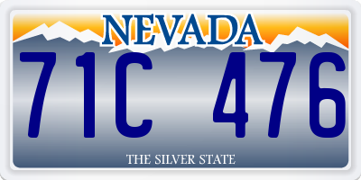 NV license plate 71C476