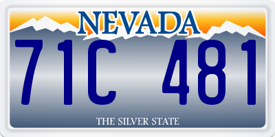 NV license plate 71C481