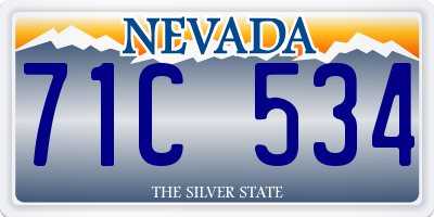NV license plate 71C534