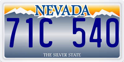 NV license plate 71C540
