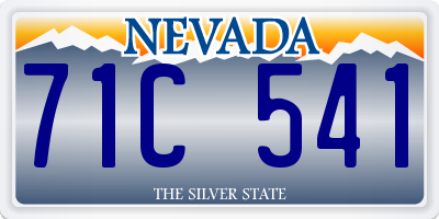 NV license plate 71C541
