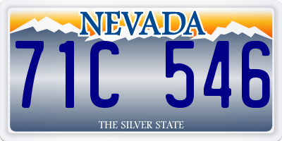 NV license plate 71C546