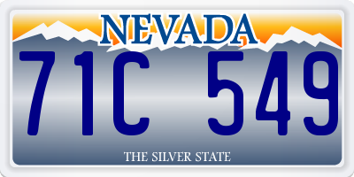 NV license plate 71C549