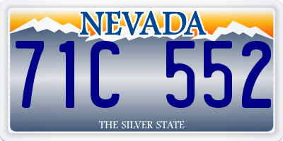 NV license plate 71C552