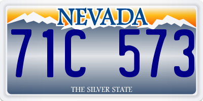 NV license plate 71C573