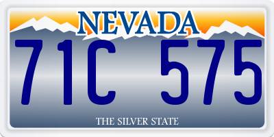 NV license plate 71C575