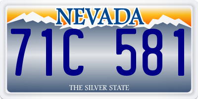 NV license plate 71C581