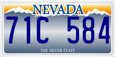 NV license plate 71C584