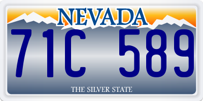 NV license plate 71C589