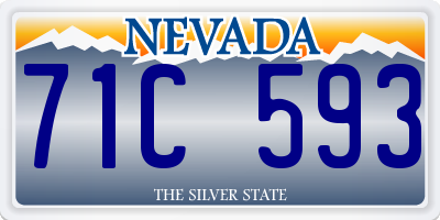 NV license plate 71C593
